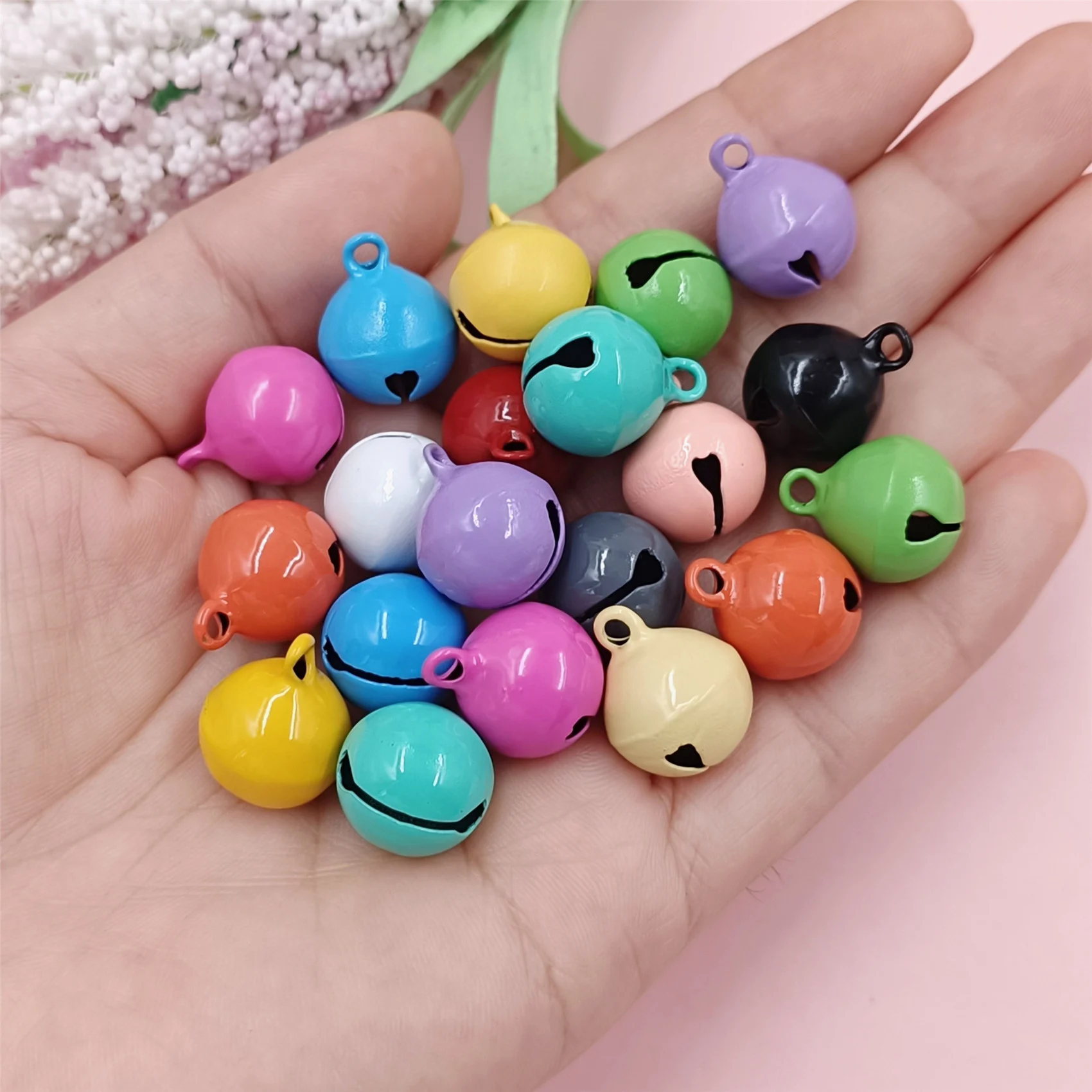 10/30pcs/lot 14mm Big Mixed Color Jingling Bell  DIY Earring Necklace Bracelet Earrings Dog Pendant Jewelry Accessories