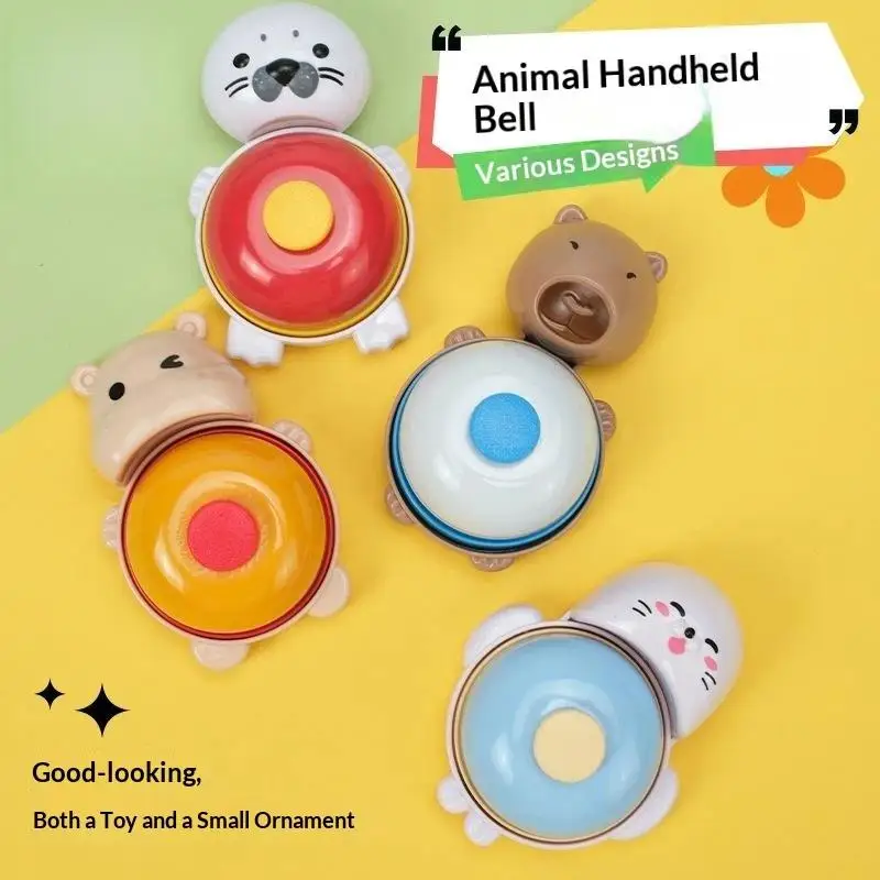 Cute Animal Hand Press Bell Cartoon Mini Desk Toy Bell Toy Board Game Service Desk Call Bell Game Reward Bell For Home Office