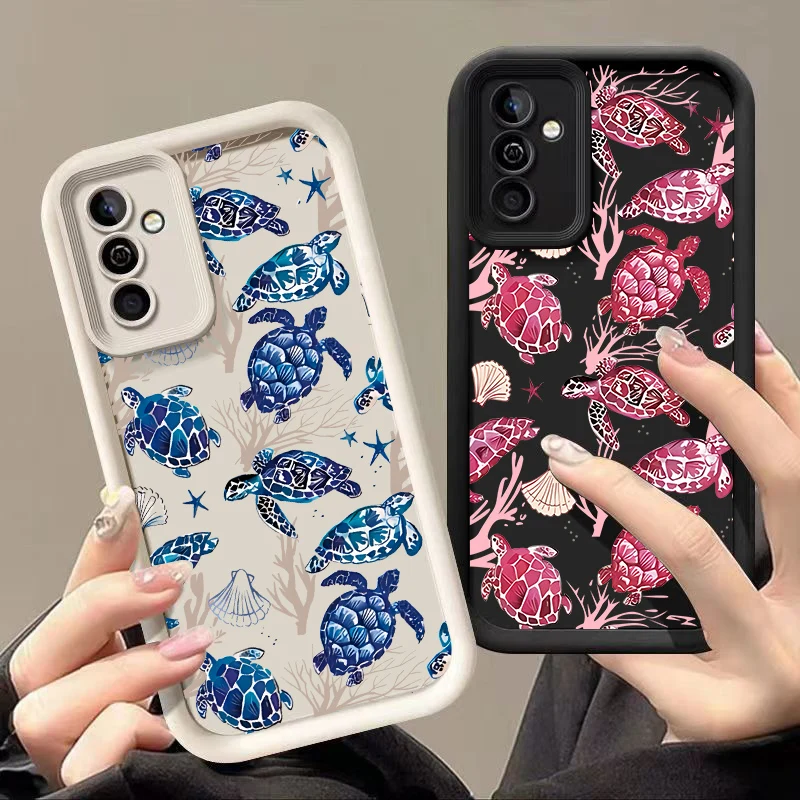 Phone Case For Samsung Galaxy S24 S25 S21 Ultra S22 FE S23 Plus A55 A54 5G A16 Shockproof Soft TPU Coral Seashell Pattern Funda