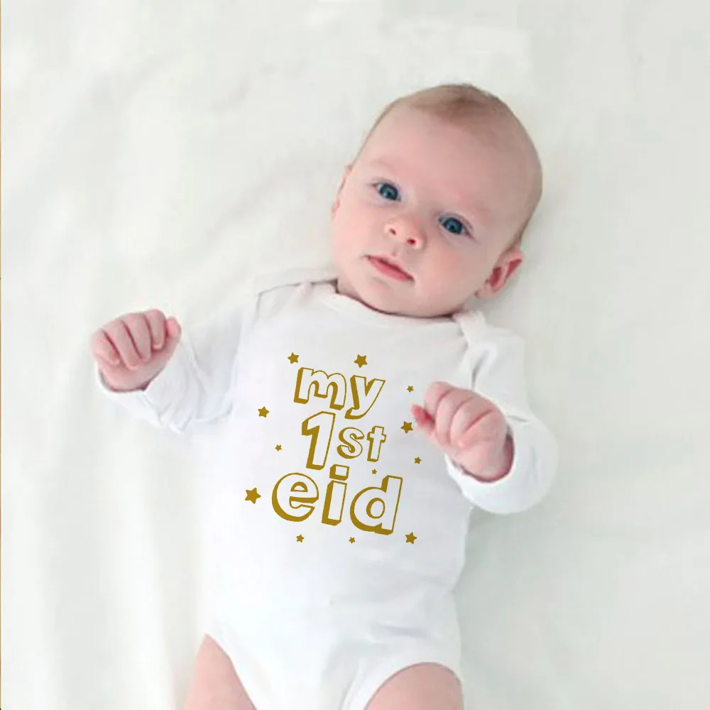 My First Eid Newborn Clothes Babys First Ramadan Infant Romper Eid Newborn Bodysuits Infant Ramadan Outfits Baby Shower Gift