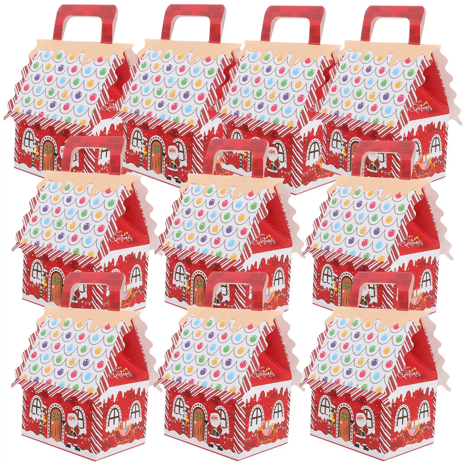 

10 Pcs Christmas C y Box Gift Packaging Paper Boxes Xmas Present Cookie Bag Treat Party Favors Small Dessert Boxes Pastry