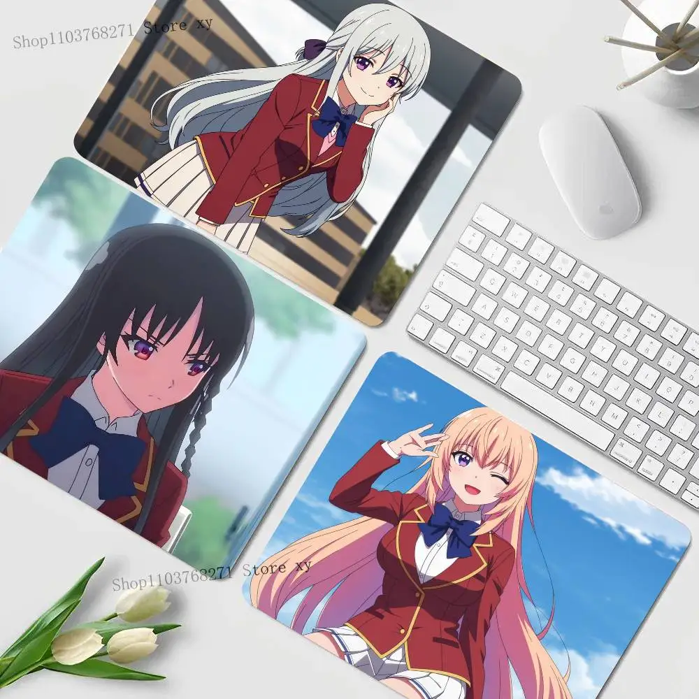 

1pc Classroom Of The E-Elite Anime Mousepad Small LockEdge For Gamers Computer Desk Pad Rectangular Anti-slip Rubber