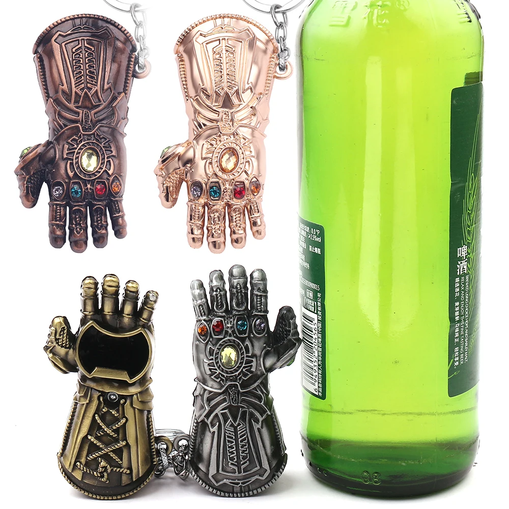 Marvel Thanos Infinity Glove Gauntlet Keychain Keyring Metal Portable Beer Bottle Opener Keychain Wedding Party Favor Gifts