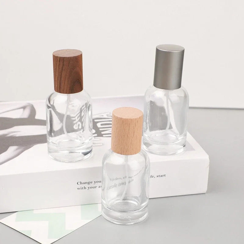 

Perfume sub-bottling high-end portable 30ml laboratory, glass spray bottle large capacity replacement empty bottle walnut