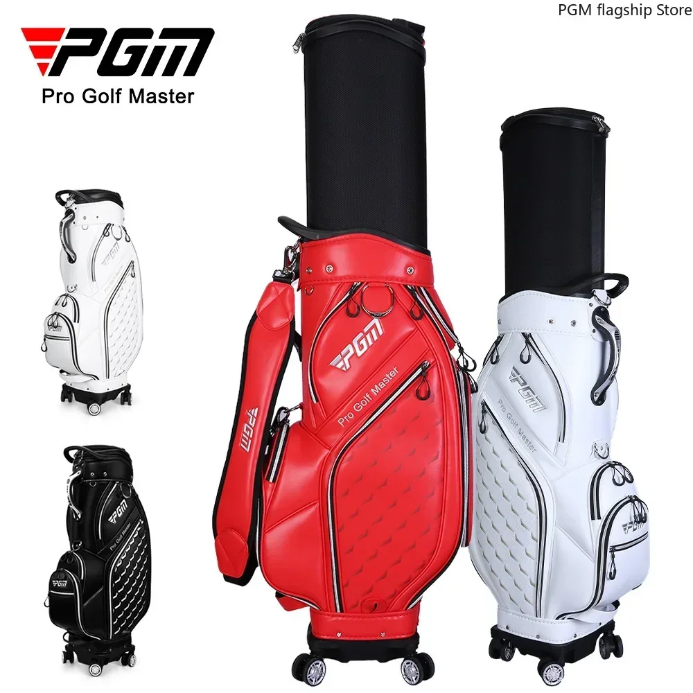 PGM Golf Bag Air Consignment Universal Four-wheel Telescopic Bag Microfiber Leather Double Ball Bag Cap QB129