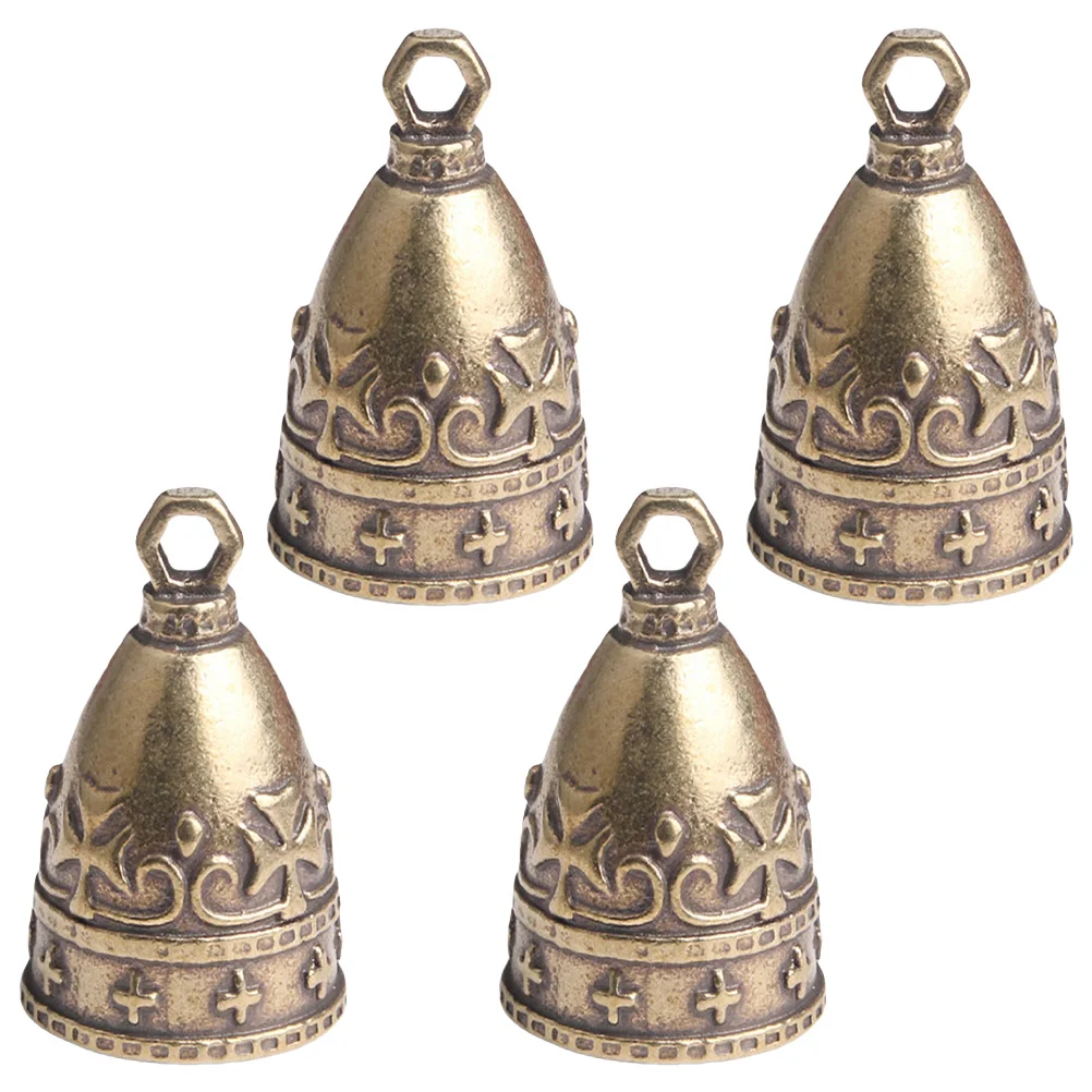 

4Pcs Small Vintage Bells Copper DIY Craft Charms Hanging Decor for Christmas Tree Wind Chime Pendant Holiday Party Decoration