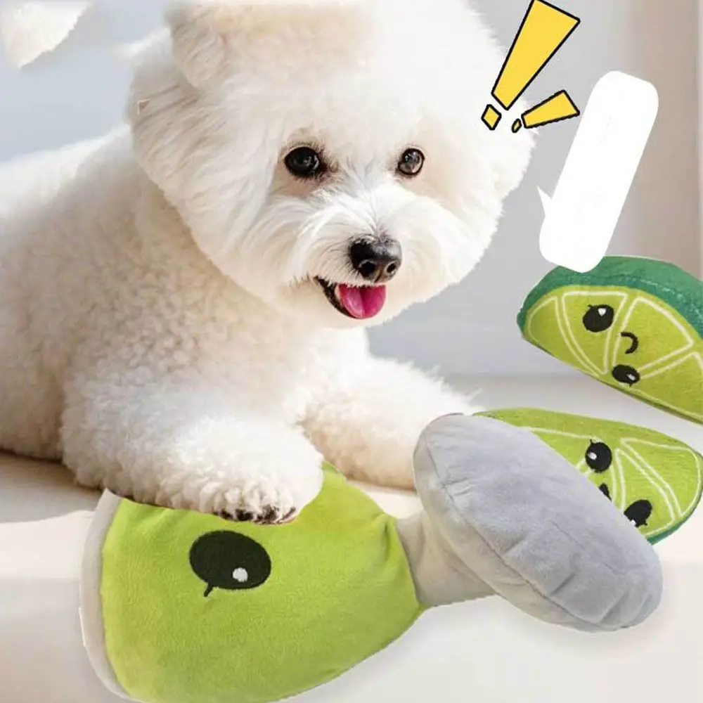 Plush Lemon Cup Dog Toy Self Entertainment Bite-resistant Dog Squeaky Toy Wear Resistant Digging out, Fun Pet Food Hidin Toy