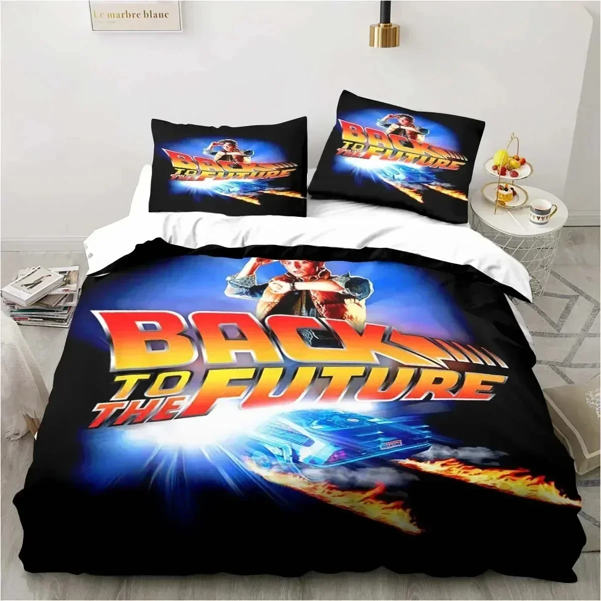 

3D Back To The Future Classic Movie Retro Bedding Set Bed Three Piece Set Single Double Bed Queen Size King Quilt Cover Boy Gift