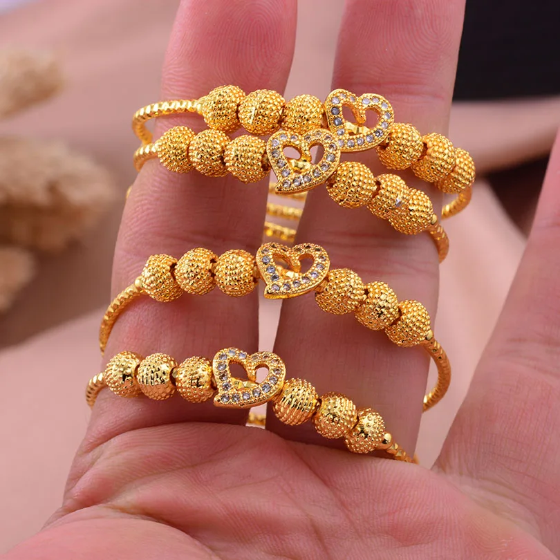 Bracelets en or du Moyen-Orient pour enfants, 24k, Arabie saoudite, Dubaï, bracelets éthiopiens, bracelets de bébé, bijoux de mariage, bijoux africains