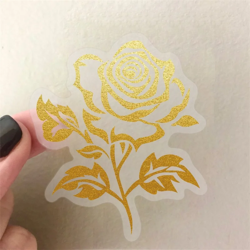 50PCS Gold Flower PET Sticker Aesthetic Decoration Scrapbooking DIY Hand Accounting Stationery Supplies