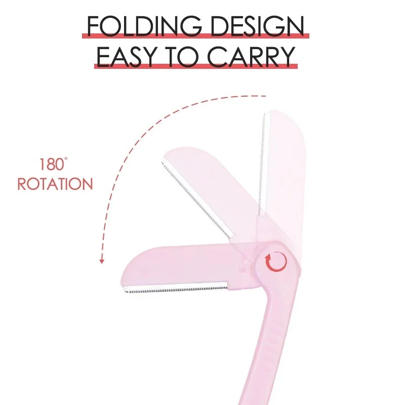 3/5pcs Folding Eyebrow Trimmer Portable Eye Brow Epliation Facial Hair Remover Armpit Shaver Stainless Steel Blades Makeup Tools