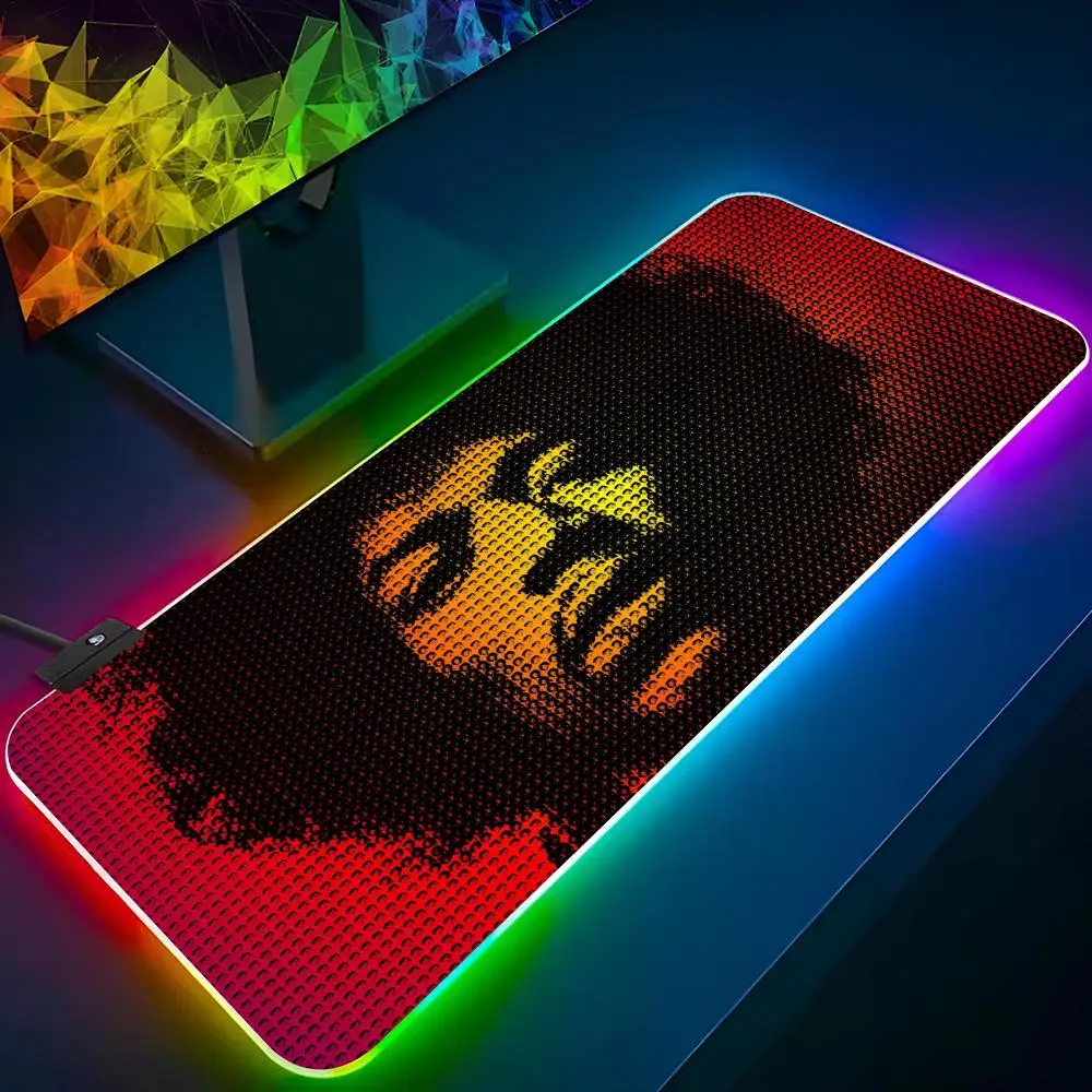 Jimi Hendrix Mouse Pad Gaming Rgb Mousepad Backlit Keyboard Gamer Girl Xxl Laptop Birthday Mat Table Pads Deskpad