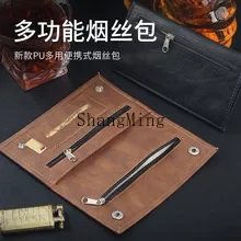 CL  personalized hand-frosted leather hand-made cigarette bag, portable multi-functional foldable storage bag