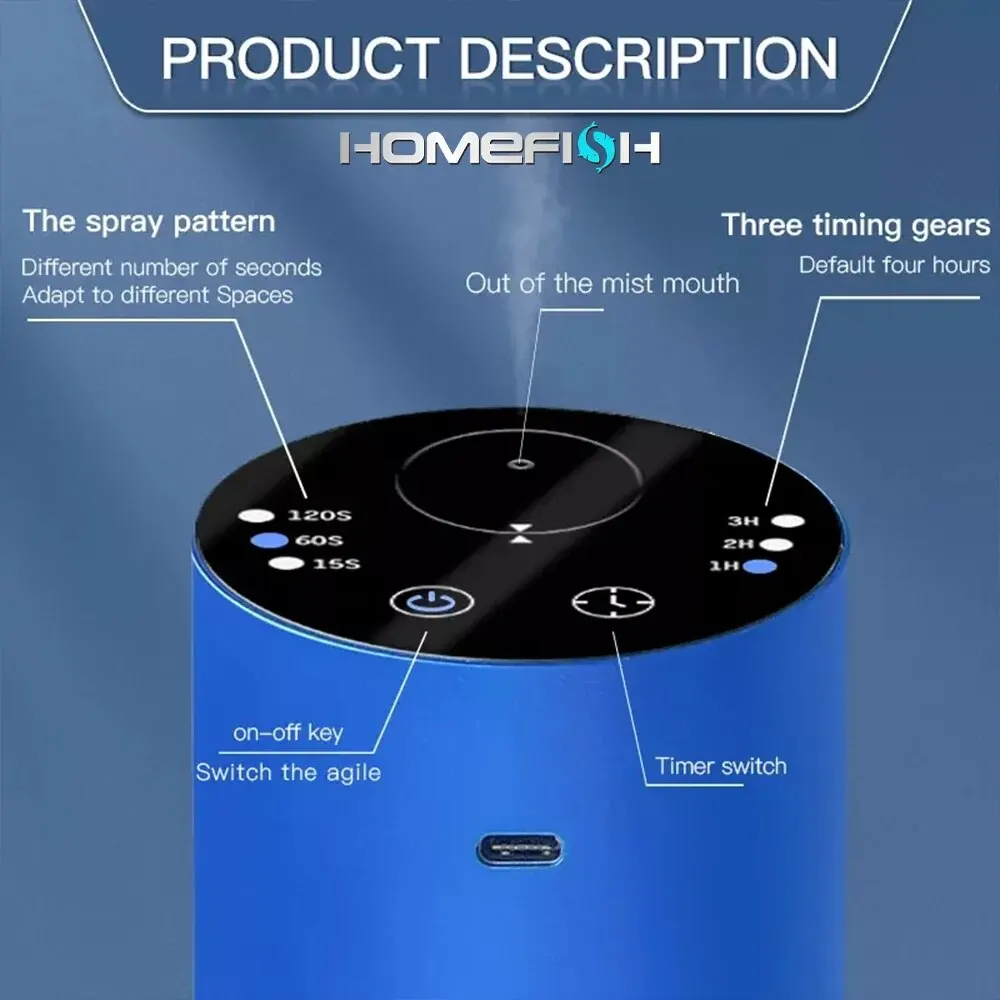 Kabelloser Auto-Aroma diffusor mit 20ml leerer wiederauf ladbarer Duft diffusor mit ätherischen Ölen für Schlafzimmer