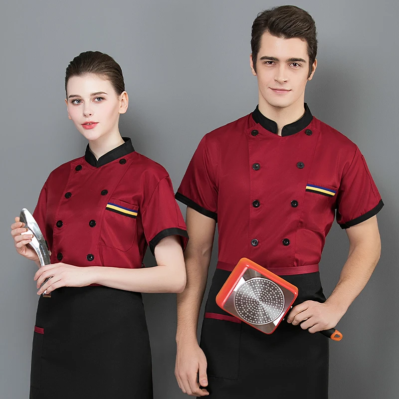 Jaqueta do Chef para Catering e Hotel, Cantina Workwear, Traje de cozinha, Chef Roupas Trabalho, Padaria e Pastelaria Uniforme