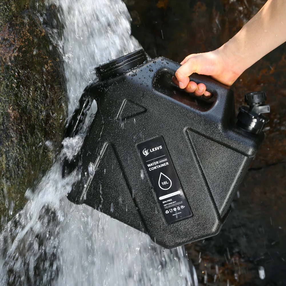 حاوية تخزين المياه سعة 10 لتر، حامل موزع مياه مانع للتسرب، خزان مياه بسعة كبيرة للتخييم في السيارة