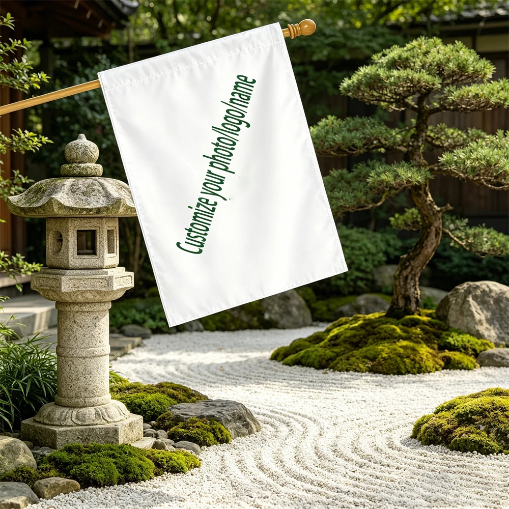 Personalized Custom Garden Flag, Upload Your Photo Text Logo, Double‑Sided Weather Resistant Polyester Yard Flag for Patio Lawn
