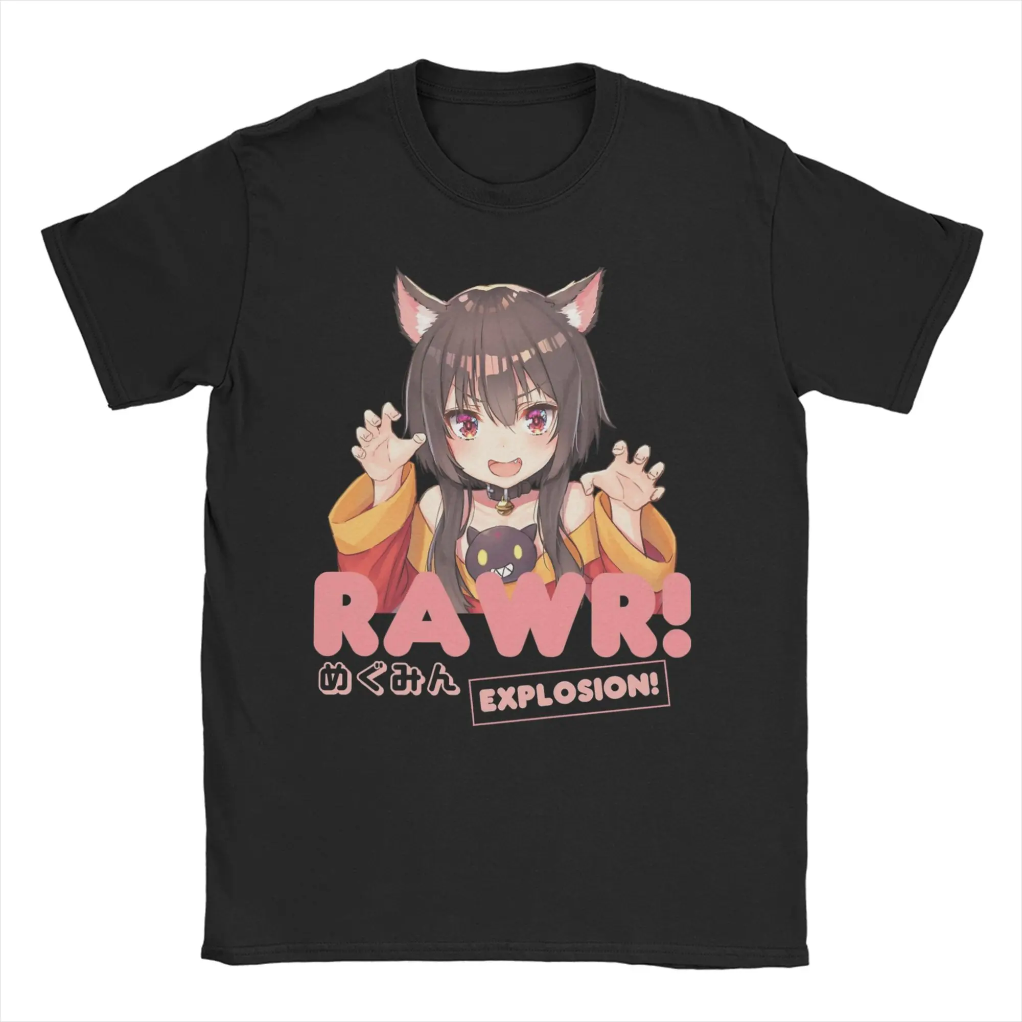 Camiseta Konosuba Megumin para homens e mulheres, camiseta engraçada de algodão puro, gola redonda, manga curta, roupas plus size