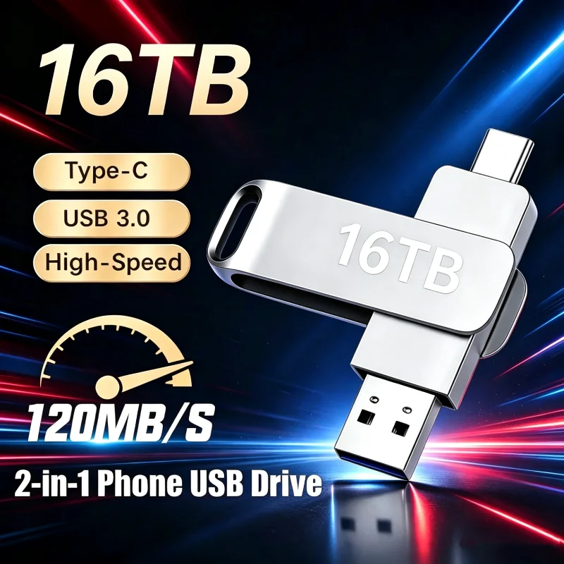 16TB Flash Drives USB 3.2 HighSpeed USB Transfer Metal Pendrive Memory Card Pendrive Flash Disk Memoria Waterproof Stick