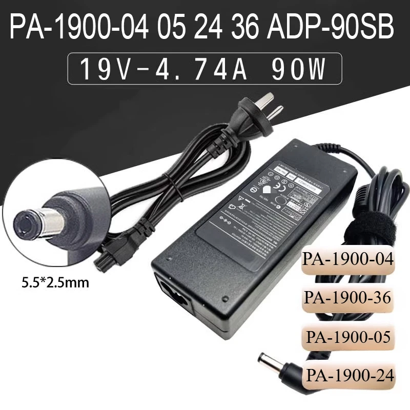 Brand New PA-1900-04 05 24 36 ADP-90SB 90W 19V 4.74A laptop power AC/DC adapter charger is for A40J F3Ka G2Pb Notebook computer