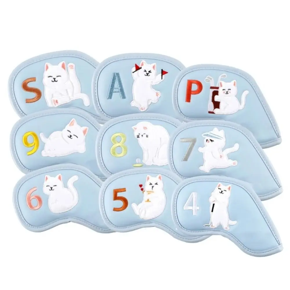 cats-pattern-golf-iron-head-cover-scratchproof-pu-leather-golf-head-protector-cartoon-waterproof-golf-club-covers