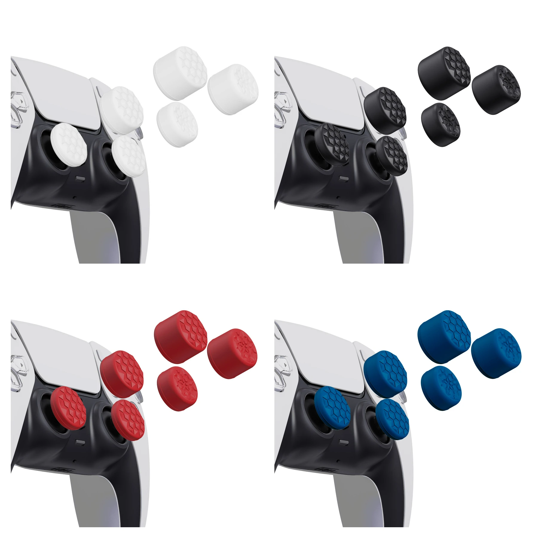 PlayVital Stick Caps Thumb Grips for ps5/ps4, for Xbox Series X/S & Xbox One X/S, for Switch Pro - Diamond Crushed Stone Designs