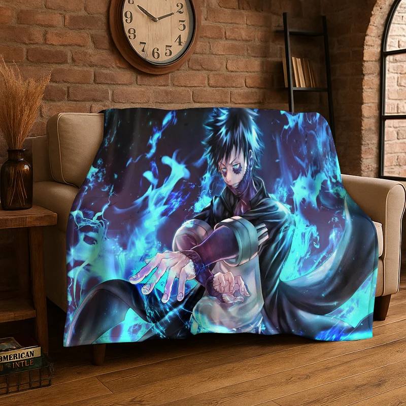 Cartoon My Hero Academia Deku Bakugou Anime Flannel Blanket Soft Warm Throw Blanket for Bedroom Living Room Bed Travel Picnic