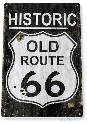 TIN SIGN Route 66 Historic Metal Décor Wall Art Store Road A598 --Tin Sign
