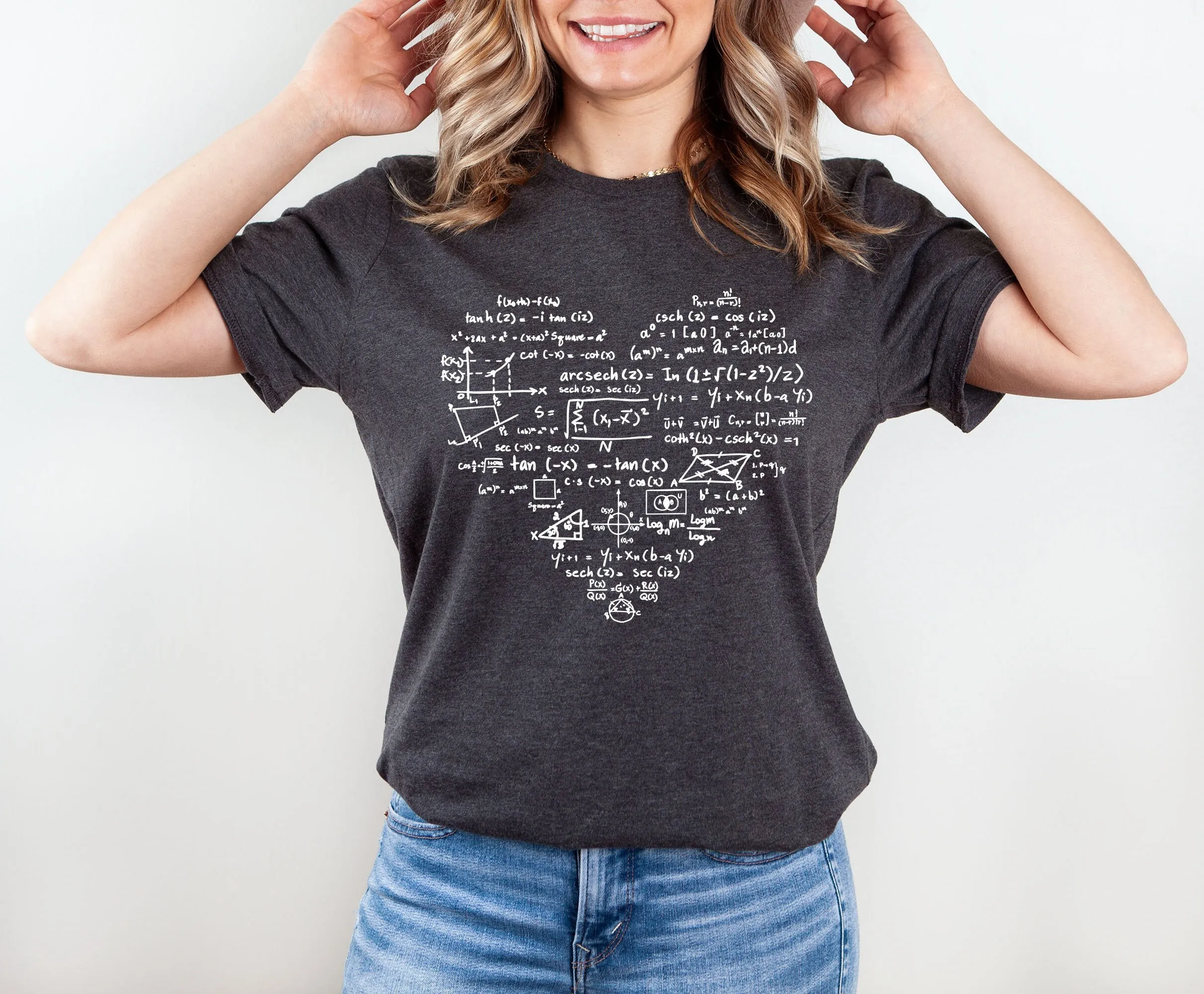 Math Teacher Heart T Shirt Cute Gift Back To School First Day Of Mathematics Lover