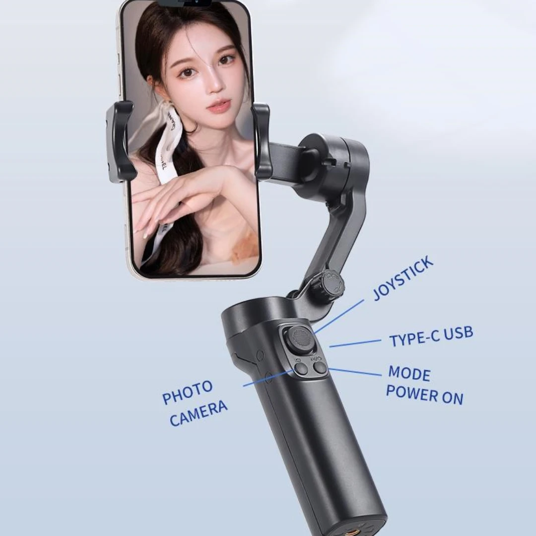 F5 Plus 3-Axis Smartphone Handheld Gimbal Cellphone Video Recorder Vlog Foldable Stabilizer for iPhone Samsung Xiaomi Huawei New