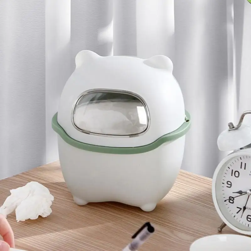 Cartoon Mini Desktop Trash Can Large Diameter Office Storage Barrel Table Waste Paper Basket Fruit Shell Trash Can