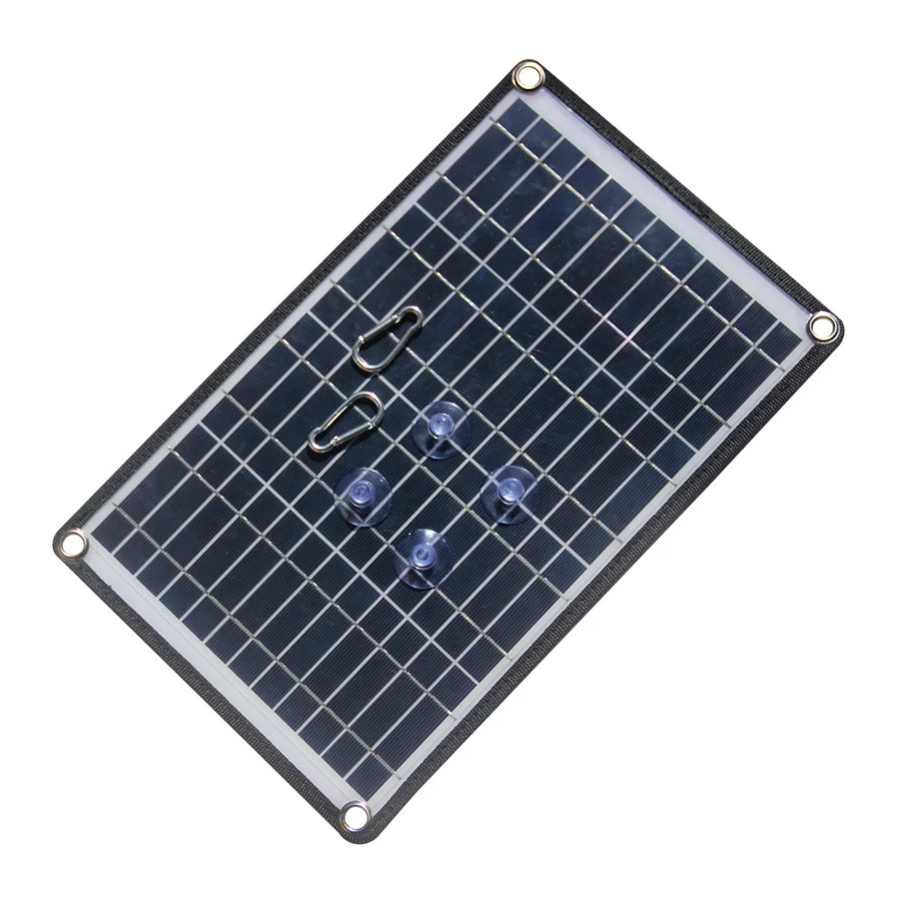 15W Portable Solar For Charger Panel Dual USB Power Bank For Outdoor Camping Hiking Travel Polycrystalline Silicon For Battery M