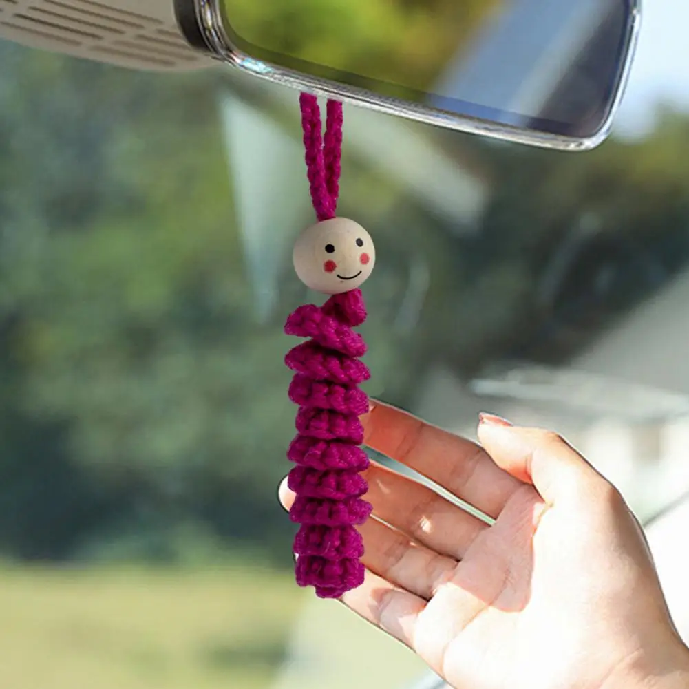 Worry Worm Knitting Doll Handmade Crochet Yarn Worm Toy Backpack Car Rearview Mirror Hanging Caterpillar Decoration Ornament