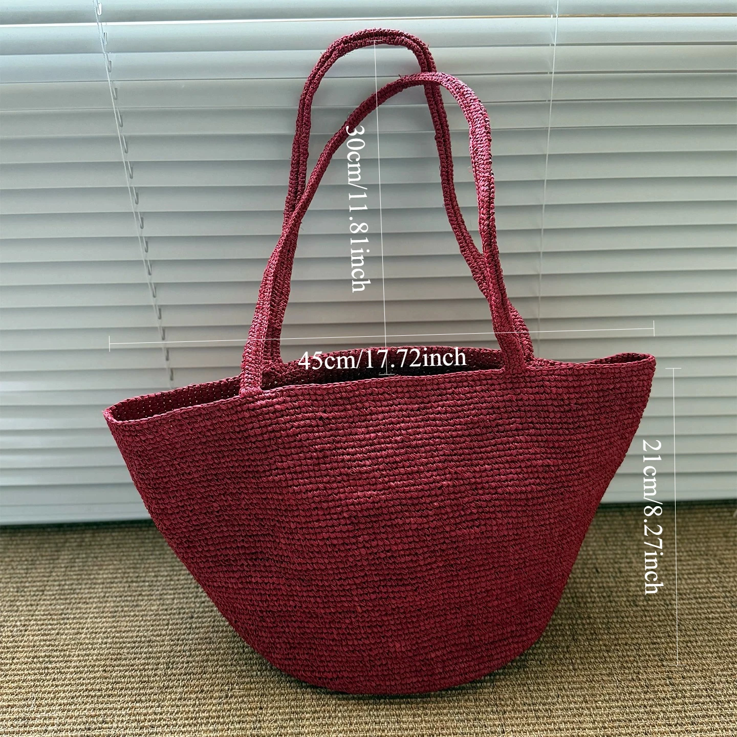 Large Handwoven Rattan Tote Bag for Women Natural Straw Bag Purse Luxury Shoulder Bags Handbag Summer