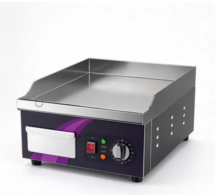 Commercial Electric Griddle Flat Top Grill Multifunctional Cooking Machine for Hand Pancake, Steak, Noodles Street Stall Use