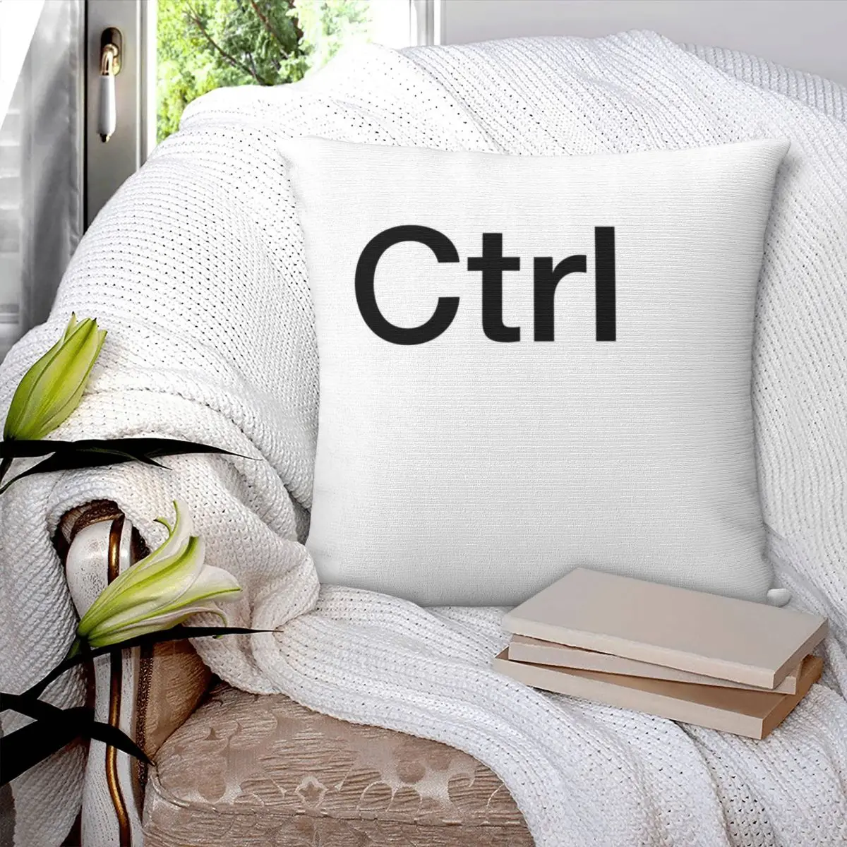 Ctrl Computer Keyboard Key Square Pillowcase Pillow Cover Cushion Zip Decorative Comfort Throw Pillow for Home Living Room