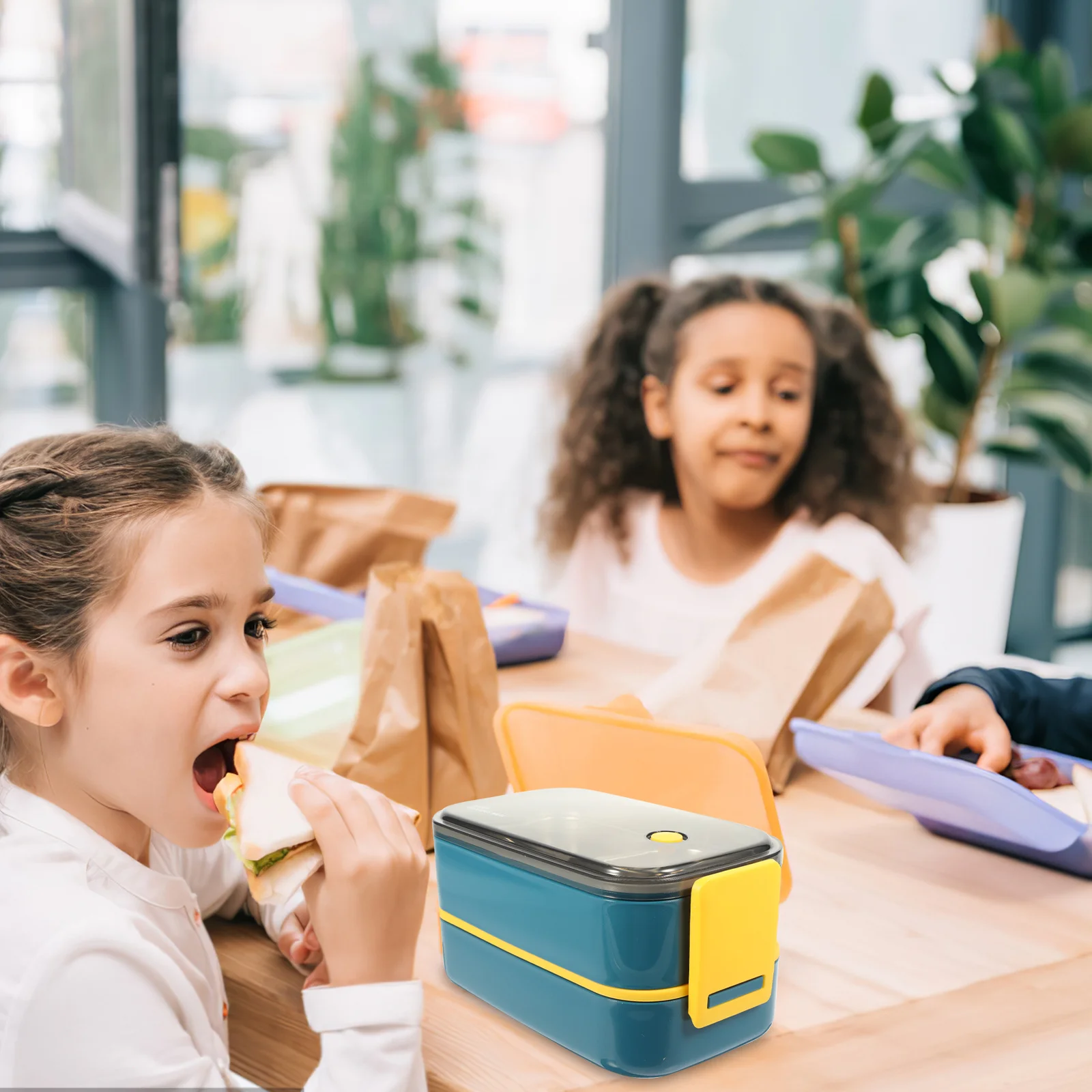 

1Set Portable Thermal Lunch Box Double Layer Office Worker Microwave Heating Food Container Portable Food Holder