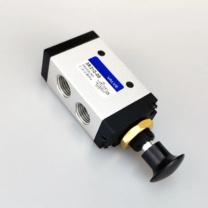 1 قطعة دليل اليد سحب دفع الملف اللولبي صمام 3 ميناء 2 موقف ثقب العادم G1/4 "تدفق الهواء الموضوع هوائي الألومنيوم اليد العودة