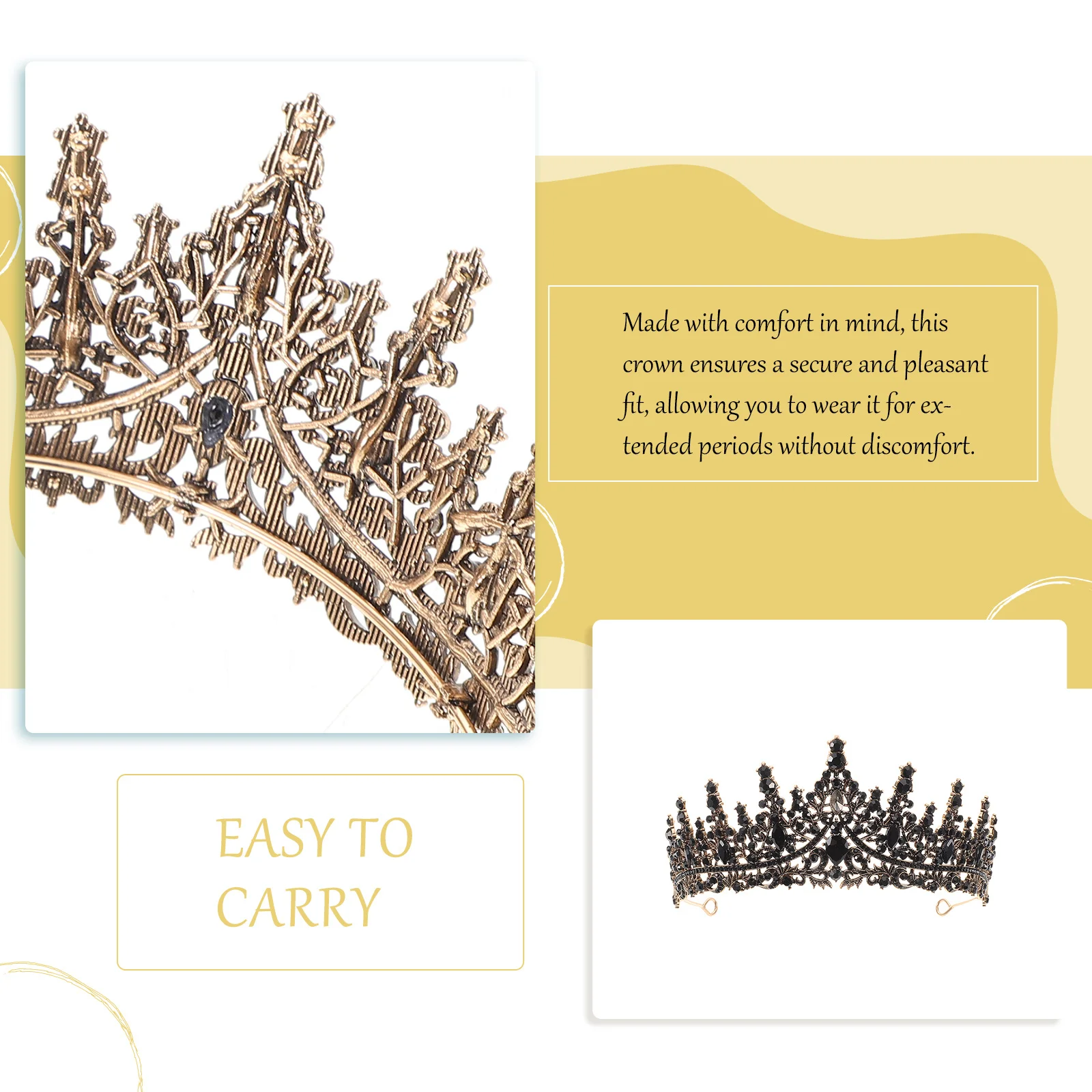 خمر التاج الأسود حجر الراين مطعمة سبائك الزنك ورقة زهرة تصميم الزفاف عقال العروس تاج الزفاف النساء حفلة موسيقية