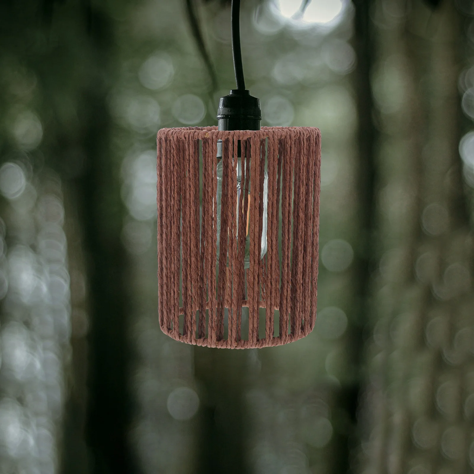 Papieren touw lampenkap kleine cilinder handgeweven mini boho stijl voor E27 hanger vloer wandlamp schaduw cover vervanging