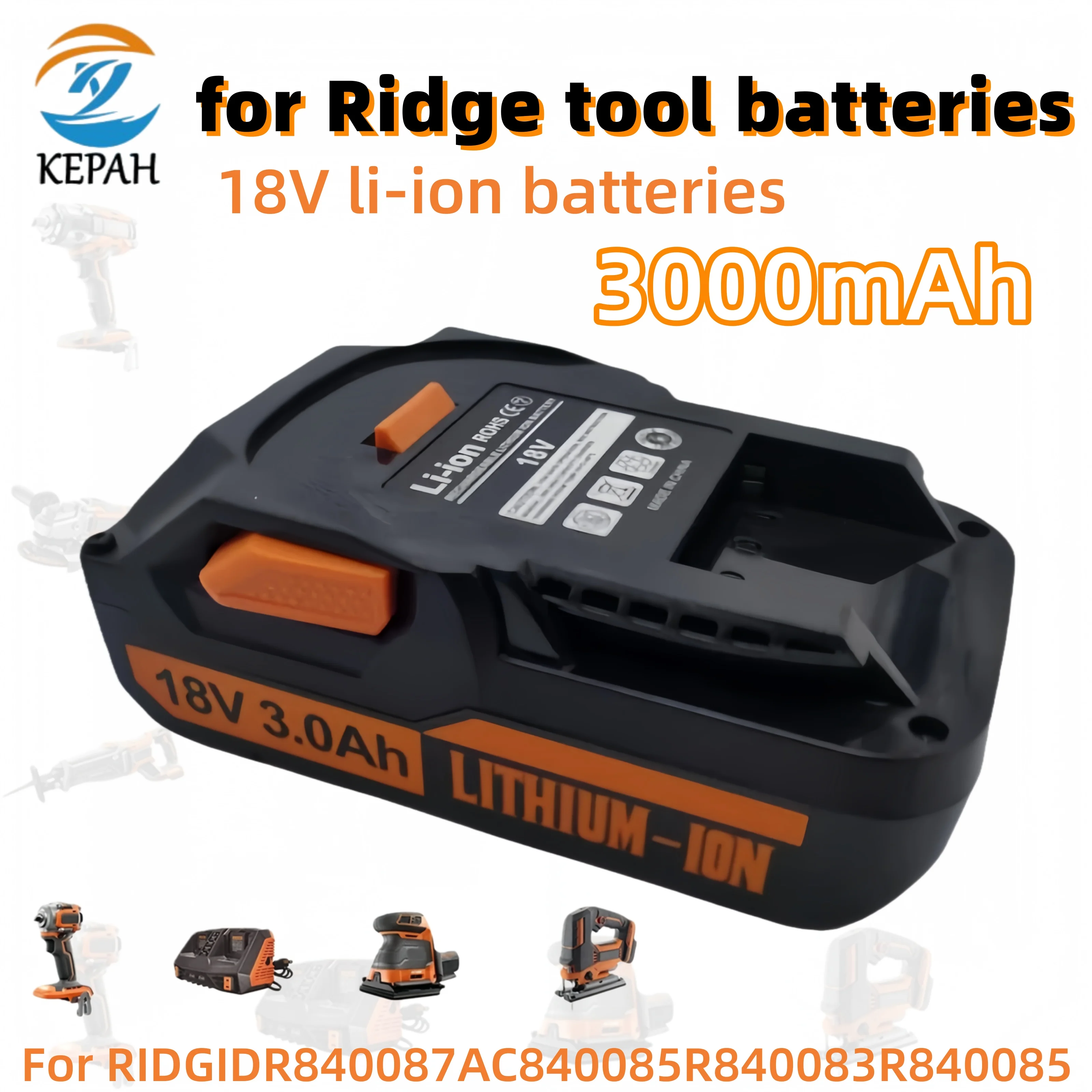 

Литий-ионная аккумуляторная батарея 18 В 3,0 Ач | Для аккумуляторных электроинструментов RIDGID, подходит для серий R840087/R840083/R840085/AC840085