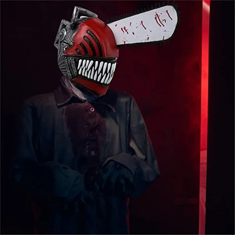 Motosega uomo maschera Demon Killer casco copricapo in lattice maschera Horror Halloween Party Cosplay Costume puntelli