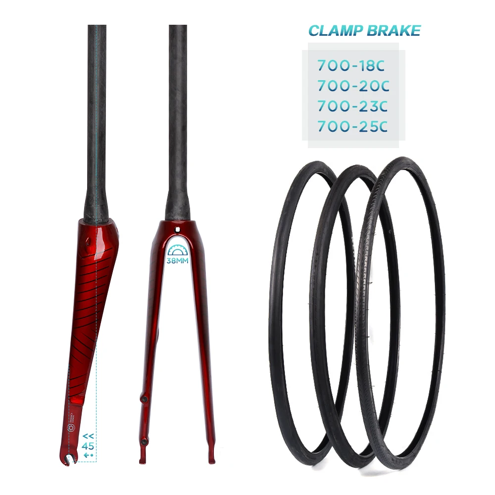 New DODICI Full Carbon Fiber Fork 700*25C Road Bike Hard Fork Disc Brake C Brake Tapered Quick Release Carbon Front Fork