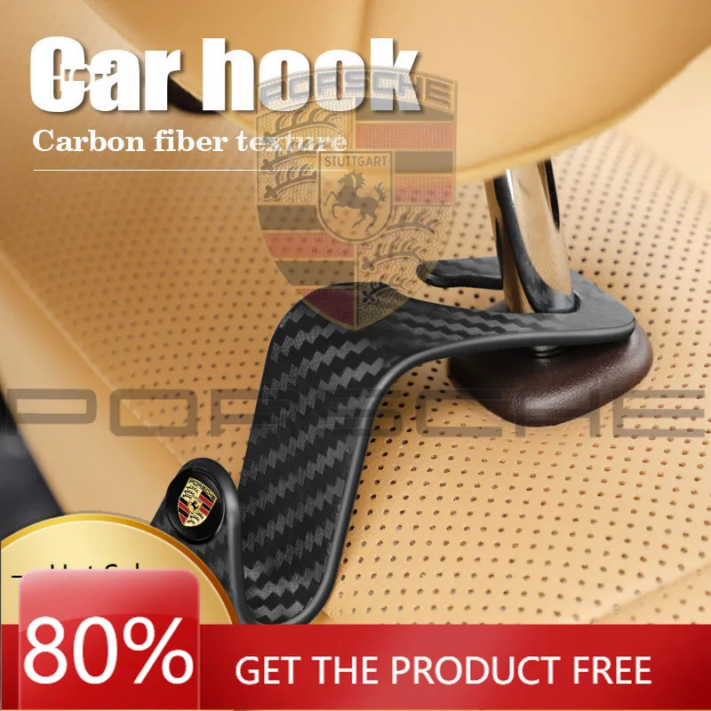 

Наклейка на автомобиль Porsche, 2 шт., крючки для спинки автомобильного сиденья, портативный подвесной держатель для хранения для Porsche 911, 718, Taycan, Panamera, Cayenne, Macan B