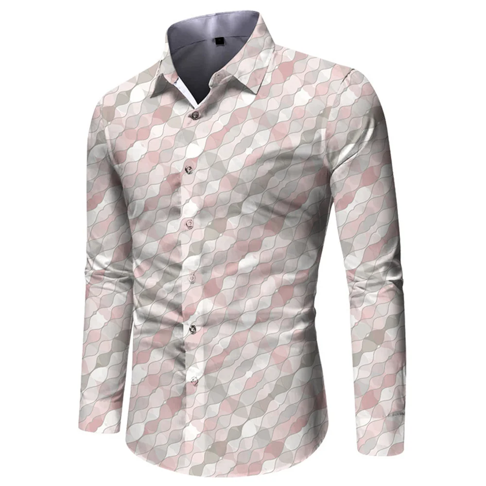 

Fashion Personality Floral Shirts Men 3D Printed Button Lapel Long Sleeved Shirts Y2k Vintage Casual Slim Comfort Clothing Tops