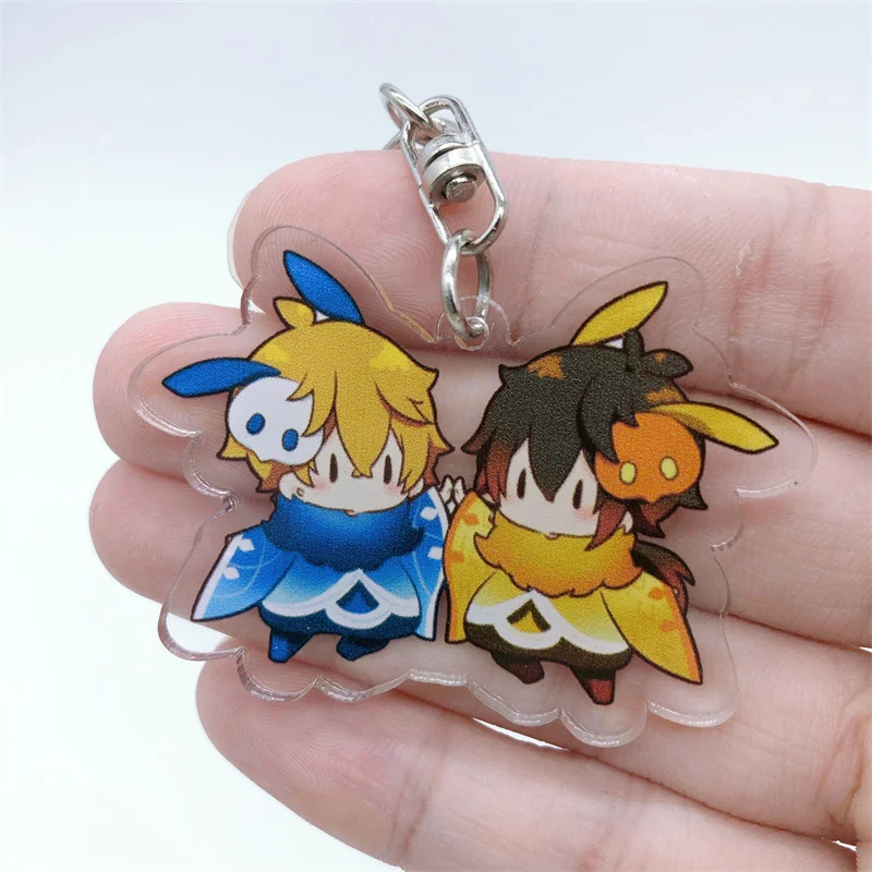 Impact Keychain Zhongli Tartaglia Anime Cosplay Accessories Pendant Cartoon Badge Gift