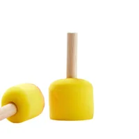 10 Pcs Set Wooden Handle Mushroom Head Sponge Brush Children DIY Painting Sponge Seal Set Paint Graffiti Create Unique Art Brush 4