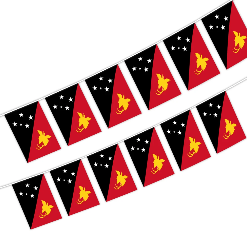 14x21CM Papua New Guinea character string flag with Digital polyester printing (20pcs/set)