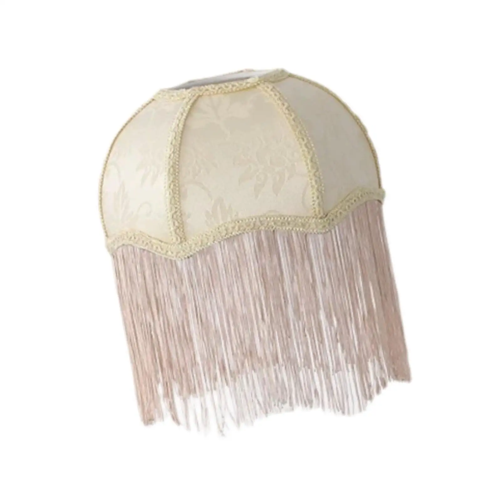 Cloth Lampshade with Tassels Fringe Classic Retro Style Lamp Cover, Table Lamp Shade for Indoor Bedroom Bedside Dining Room