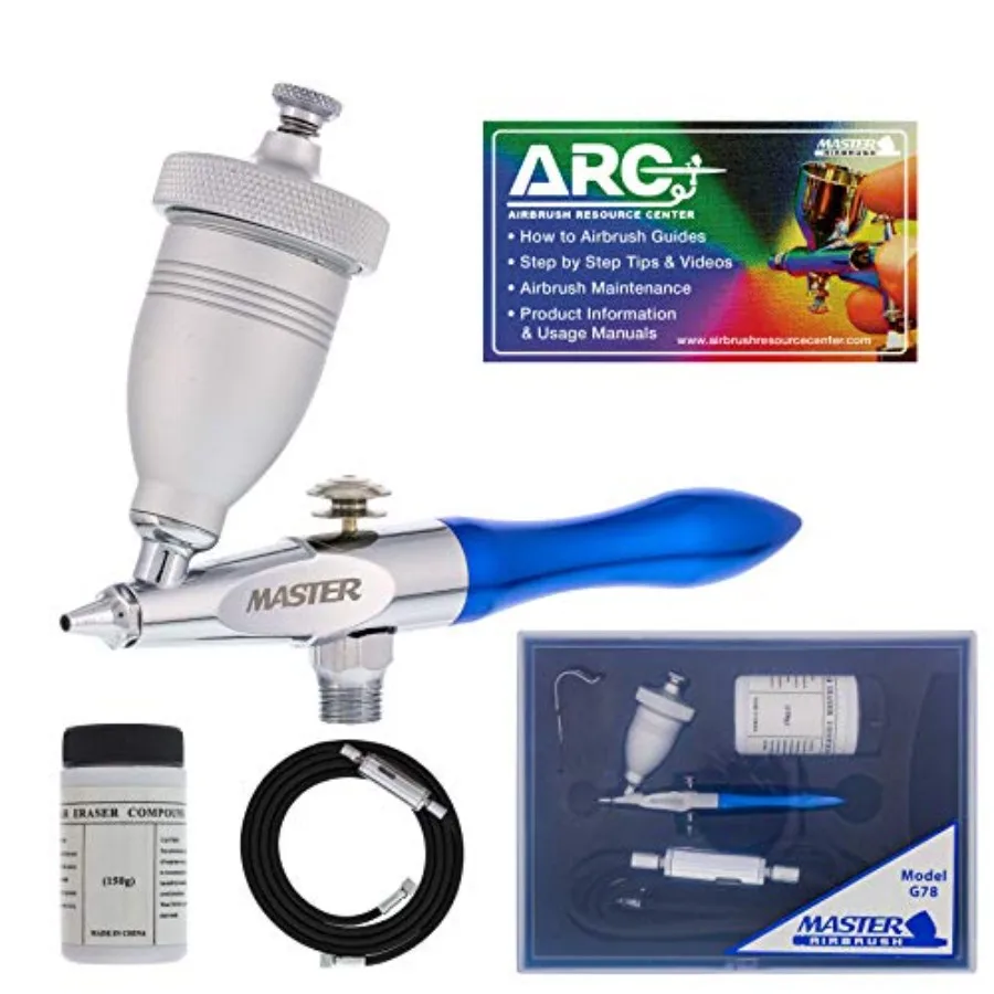 

Gravity Feed Airbrush Mini Sandblaster Kit - 1/2 oz. Cup, 0.5 mm Tip, Hose Portable Airbrush, Ideal for Art, Miniature Painting